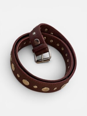 Double Studs Belt - Canggu Leather Fashion -