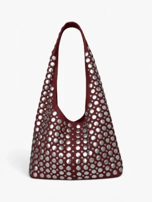 LEONI STUDS BURGUNDY